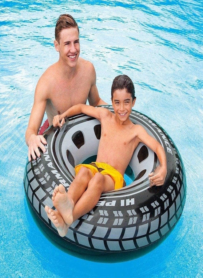 Jukusa Swimming Pool Tube for Adults Big Size Cool Black Wheel Tire Men Swimming Ring Swimming Pool Raft Float Tube Giant Tire for Adults (1pc 35 inch 88 cm) - Image 1
